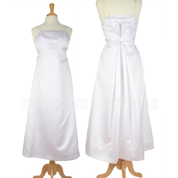 VERA WANG GIRLS BRIDESMAID DRESS EMPIRE WAIST PLEATED BACK WITH STRAPS sz 10